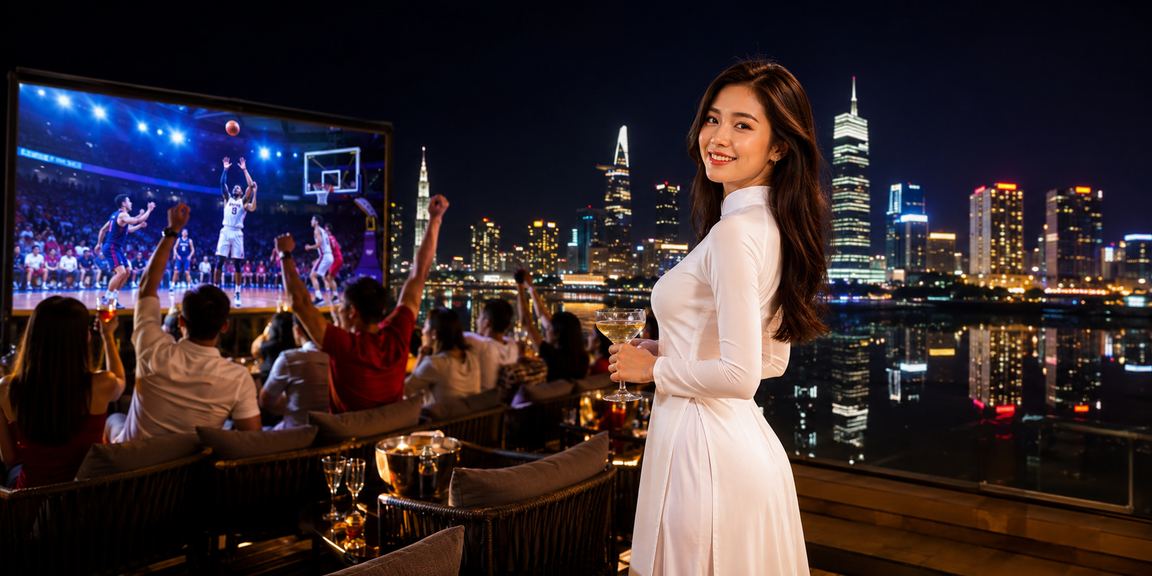 Người mặc áo dài cá cược bóng rổ tại TP.HCM với màn hình trận đấu trực tiếp