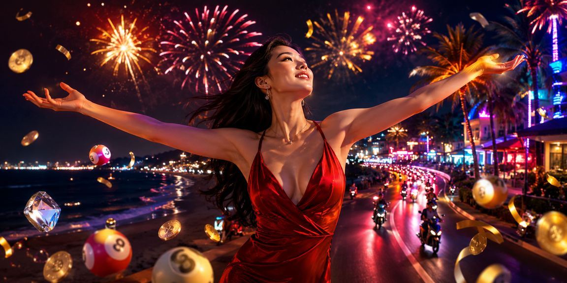 Không khí xổ số neon tại Phan Thiết về đêm – màu sắc rực rỡ và người dùng tham gia đông vui